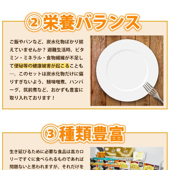 防災士監修 非常食充実7DAYSセット 発熱剤無し ｜ あんしんの殿堂 防災館