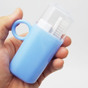 コップ付き 歯ブラシセット ブルー 持ち運び 衛生 清潔 歯磨き 口腔衛生 コンパクト