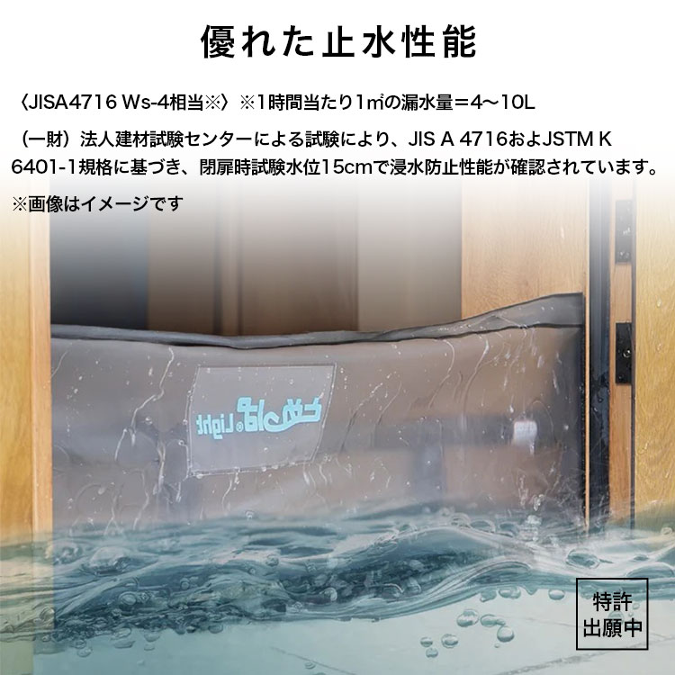 簡易型止水シート とめっぱ(R) Light 可動範囲85~125cm対応 TPL-85-125 ゲリラ豪雨 集中豪雨 水害 床上浸水 対策 送料無料