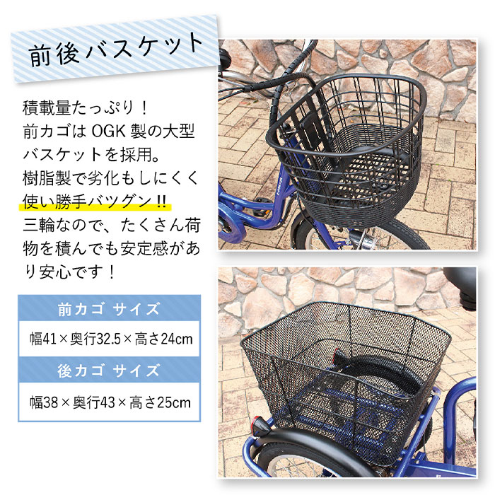 電動アシスト自転車 三輪自転車 フロント20インチ リア16インチ イーパートン サファイアブルー BEPN20SB