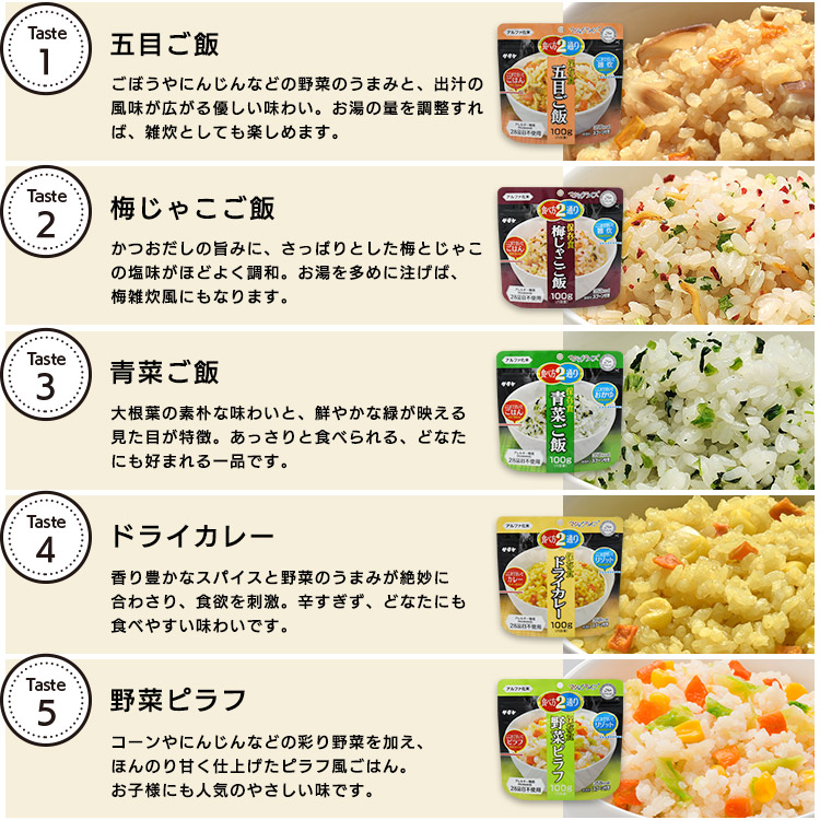 サタケ マジックライス アルファ米 25袋セット(5種類×各5袋)|非常食・防災備蓄・長期保存食|五目ご飯・ドライカレー・野菜ピラフなど人気5種詰め合わせ