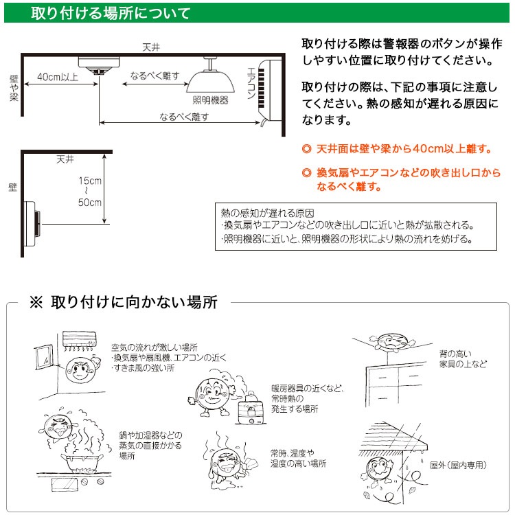 ニッタン 熱感知器 ねつタンちゃん CRH-1B 定温式 住宅用火災警報器 音声式 10年電池式 自動試験機能付  移報なし ひき紐なし 電池式 火災報知機 火災報知器