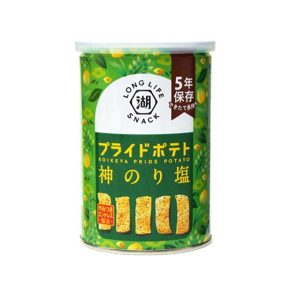 非常食 5年保存 湖池屋プライドポテト ひとくちカット 神のり塩 43g 缶入り ポテトチップス KOIKEYA LONG LIFE SNACK