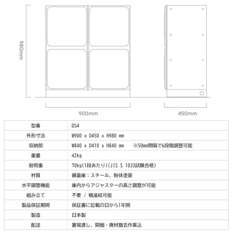 オフィス用防災ロッカー＋ガイドライン準拠推奨備蓄セット 8人3日分｜Stock-Stock DS4｜備蓄品 食料 水 オフィス用