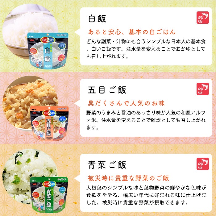 自宅療養にもおすすめ 非常食セット アルファ米12食セット アルファ米12種バラエティセット【送料無料】 アルファー米 ご飯 保存食 | あんしんの殿堂 防災館 自宅療養にもおすすめ 非常食セット アルファ米12食セット アルファ米12種バラエティセット【送料無料】 アルファー米 ご飯 保存食 | あんしんの殿堂 防災館