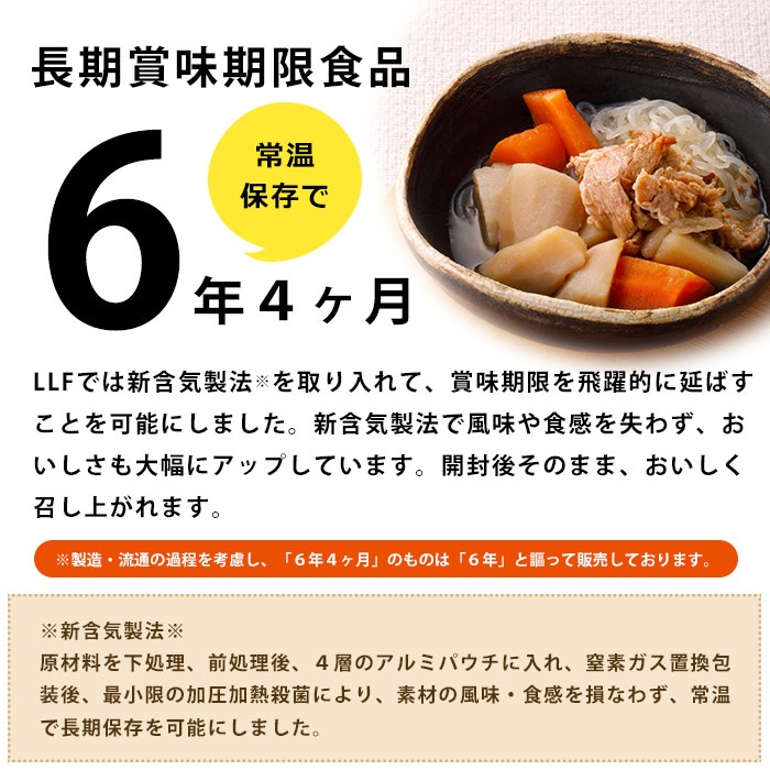 ロングライフフーズ LLF食品 肉じゃが 155g 6年保存 おかず 野菜 美味しい 
