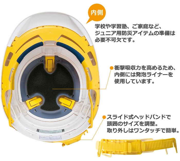 収縮式ヘルメット オサメットジュニア『osamet Jr』｜子供用・折りたたみ式・日本製・防災用ヘルメット