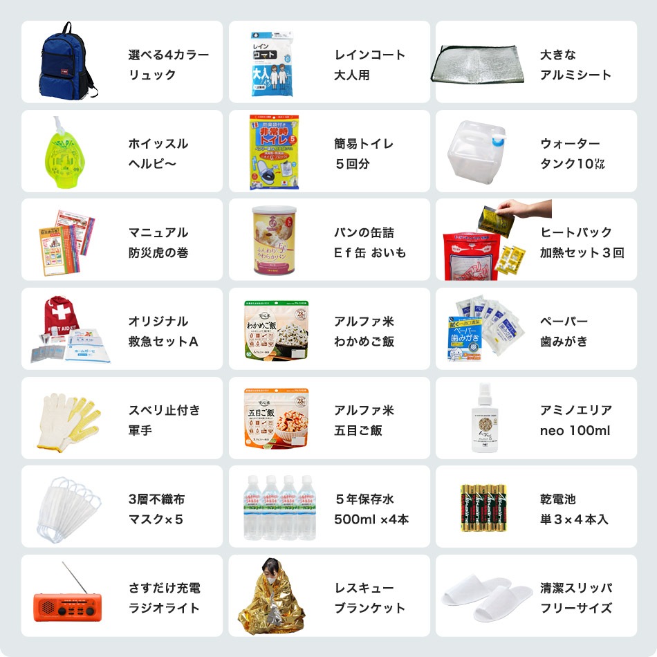 防災セット スタンダード 非常用持ち出し品こだわり厳選の21種28品入 防災士監修 避難セット 防災用品セット 非常持出セット