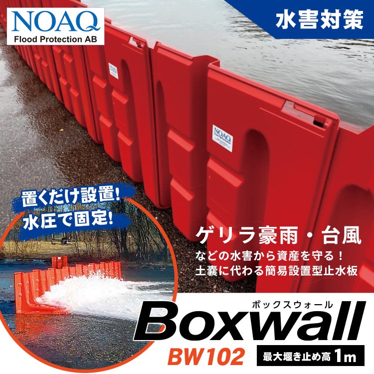 止水パネル 止水板 ボックスウォール BW102×8枚セット NOAQ ノアック ガデリウス boxwall ゲリラ豪雨 集中豪雨 台風
