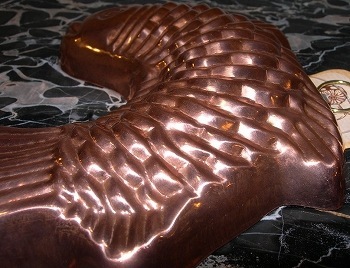 stampo per dolce "pesce" grande in rame -  Ƽ����������  - made in Italy by artisans