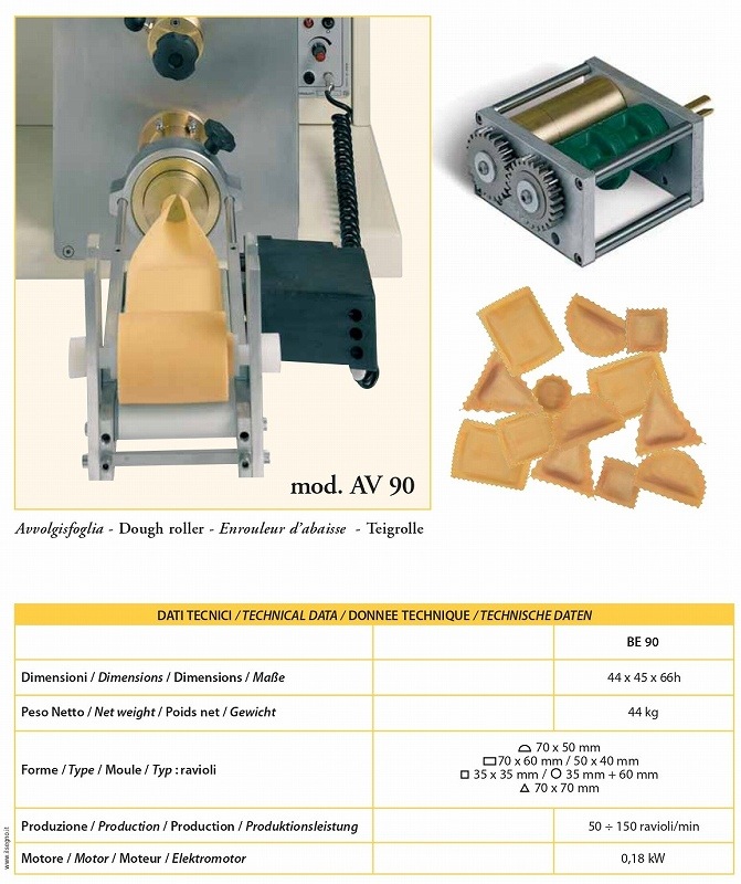 ���������ޥ����� �� RAVIOLATRICE BE90 a DOPPIA SFOGLIA