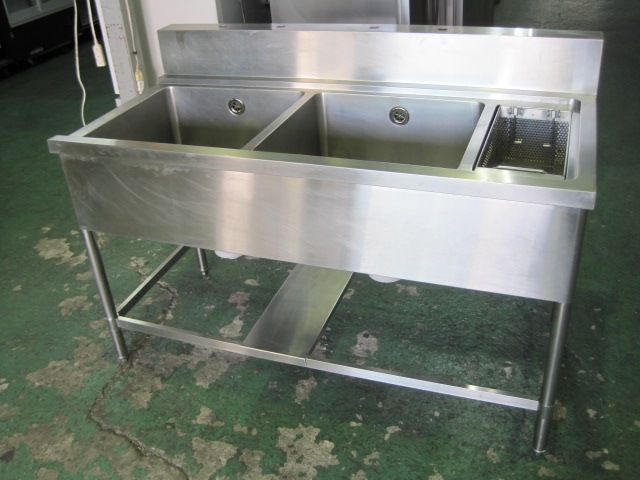 W1370xD680xH800mm】【業務用】【中古】 ゴミカゴ付ソイルド2槽 W1370xD680xH800mm】【業務用】【中古】 ゴミカゴ付ソイルド2槽