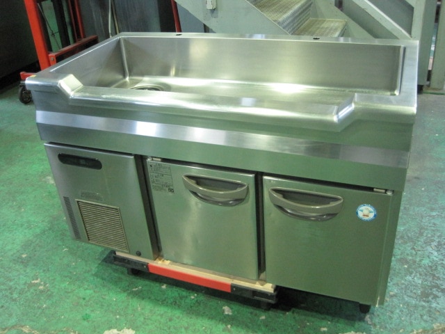 フクシマガリレイ】 福島工業 冷蔵コールドテーブル 舟形シンク付 業務