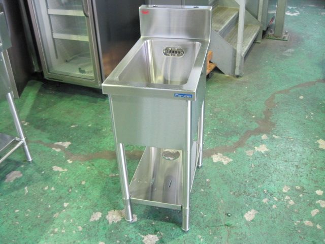 【W350xD600xH800mm】【業務用】【中古】 1槽シンク C8021 バックガード H150xD60mm