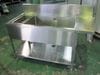 【W1360xD650xH800mm】【業務用】【中古】　ゴミカゴ付ソイルド1槽シンク　C8036　バックガード　H180xD60mm