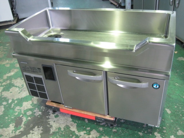 【ホシザキ】【業務用】【中古】　舟形シンク付冷蔵コールドテーブル　RW-120SNCG-ML-T◎　単相100V|舟形シンクコールドテーブル|【業務用】【中古】コールドテーブルが定価最大90％OFF！