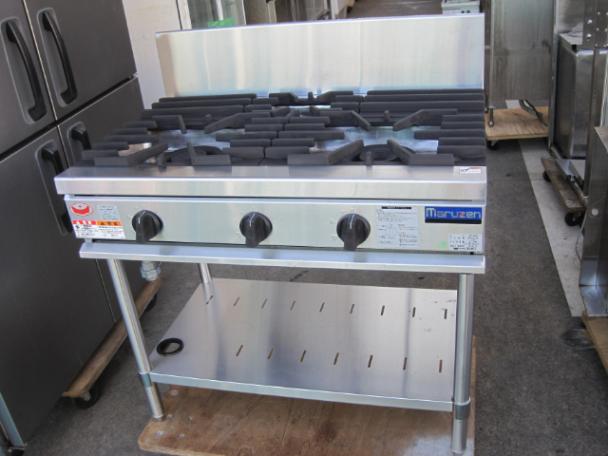 マルゼン】【業務用】【中古】 ガスレンジ MGRX-096E 都市ガス／単相