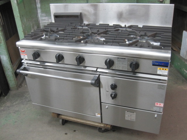 マルゼン】【業務用】【中古】 ガスコンロ M-222C 都市ガス ｜中古厨房