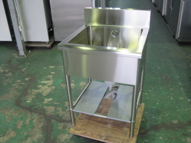 中古】1槽シンク C7434 ［W600xD750xH800mm］ ｜中古厨房機器のヤマ