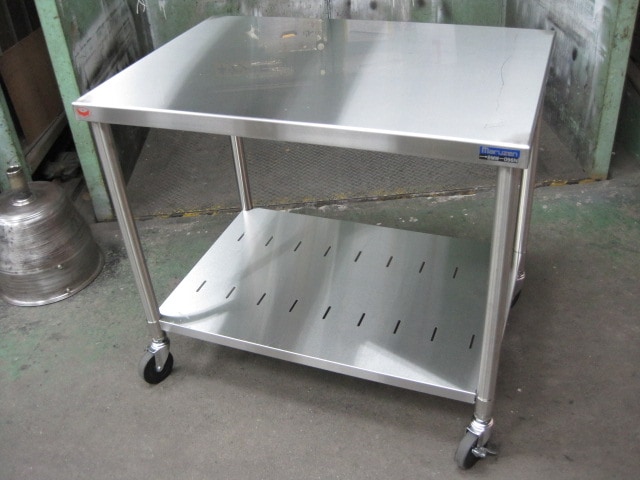 中古】キャスター付作業台 C8671 ［W900xD600xH800mm］ ｜中古厨房機器