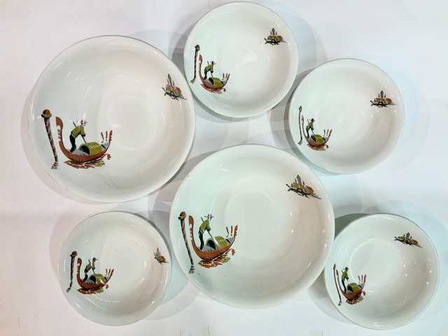 イギリス　アンティーク　FALCON WARE ENGLAND ボウル5個セット イギリス アンティーク FALCON WARE ENGLAND ボウル5個セット