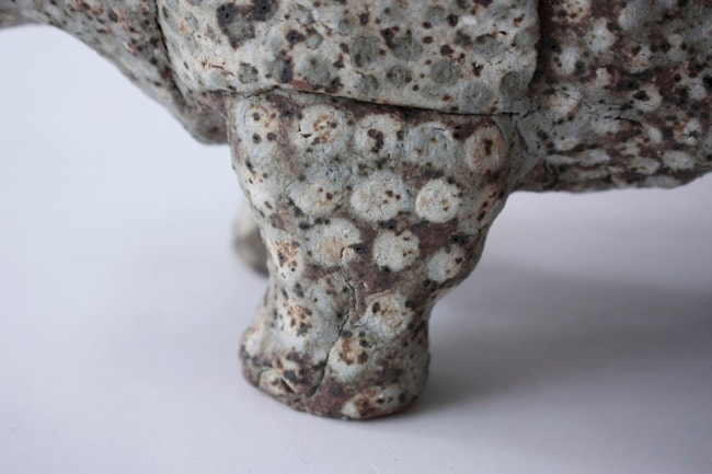 前川幸市 陶動物 サイ 1 | 大阪店民藝陶器在庫,作家もの陶器 前川幸市