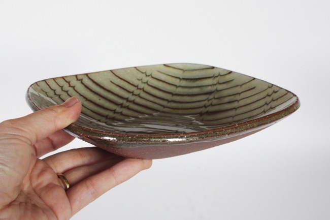 齊藤十郎 スリップウェア 正方鉢 白釉 | 大阪店民藝陶器在庫,作家もの