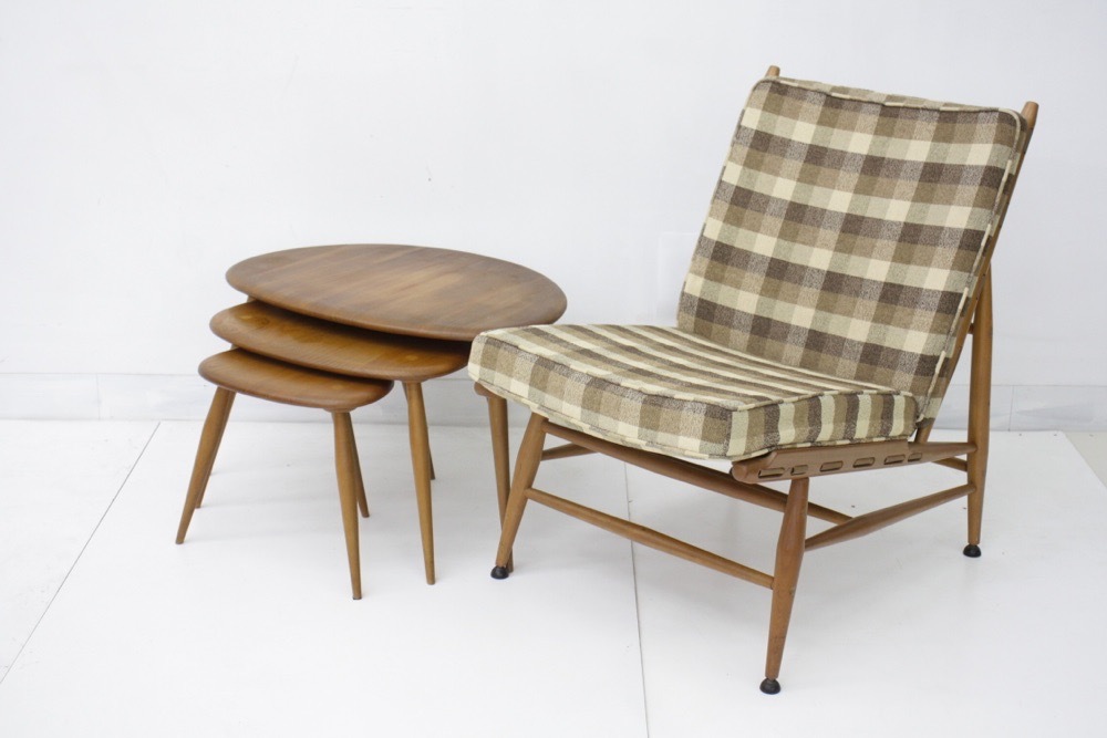 【 ERCOL 】アーコール 可愛いネストテーブル♪ チーク無垢材 ERCOL 】アーコール 可愛いネストテーブル♪ チーク無垢材