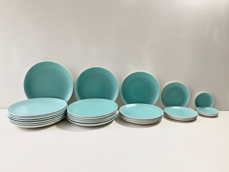 Poole Pottery（プールポタリー） Twintone／Ice Green プレートセット 