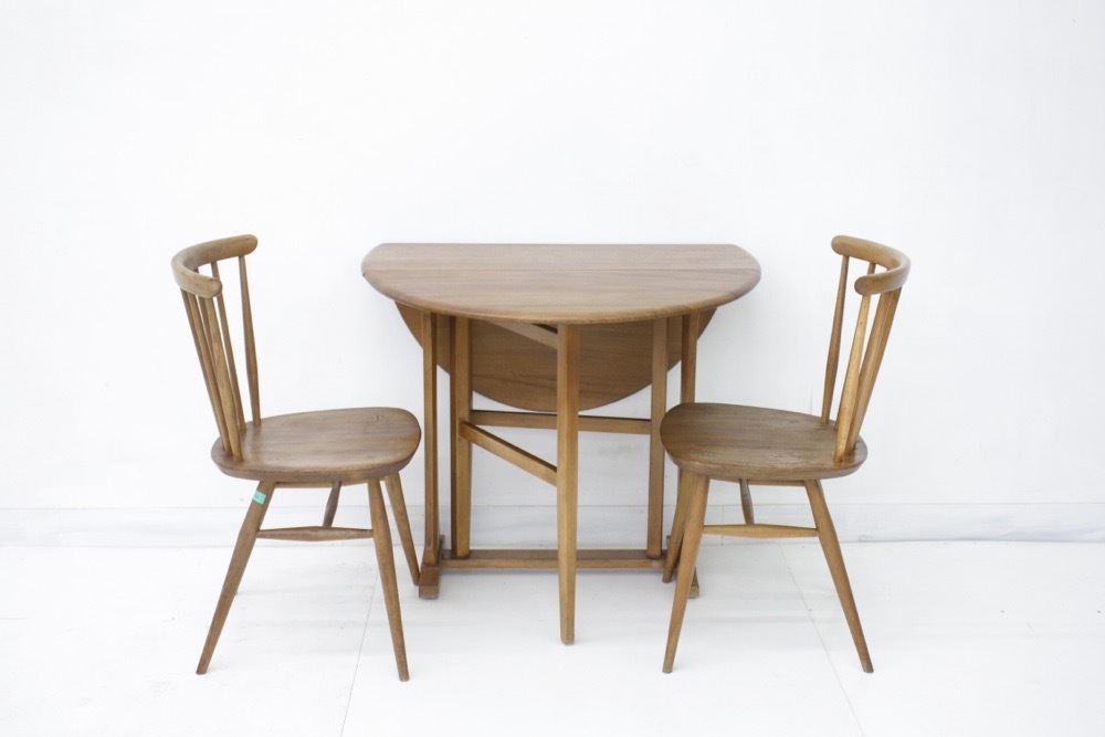 ERCOL（アーコール）Gate leg table（ゲートレッグテーブル）＆チェア