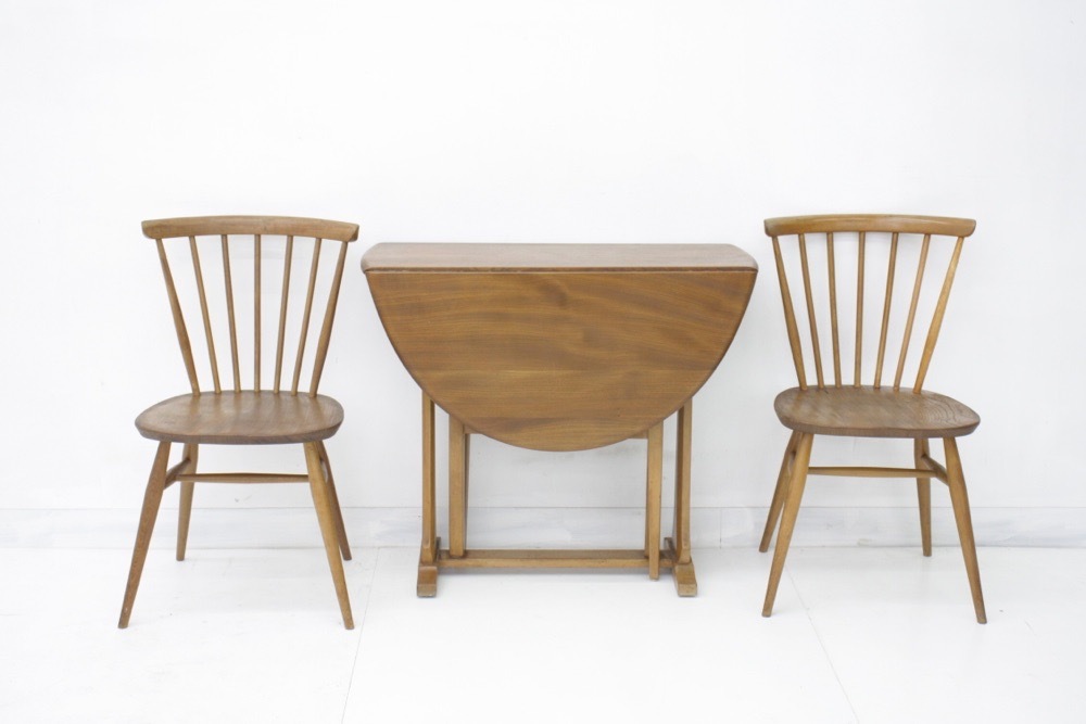 ERCOL（アーコール）Gate leg table（ゲートレッグテーブル）＆チェア