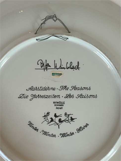 ビヨン ヴィンブラッド Nymolle窯 ヴィンテージ 壁掛けプレート 夏の赤