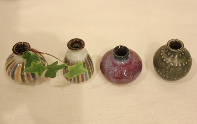 河井寛次郎　手描き花模様 四角口陶器花瓶 河井寛次郎 手描き花模様 四角口陶器花瓶 - メルカリ
