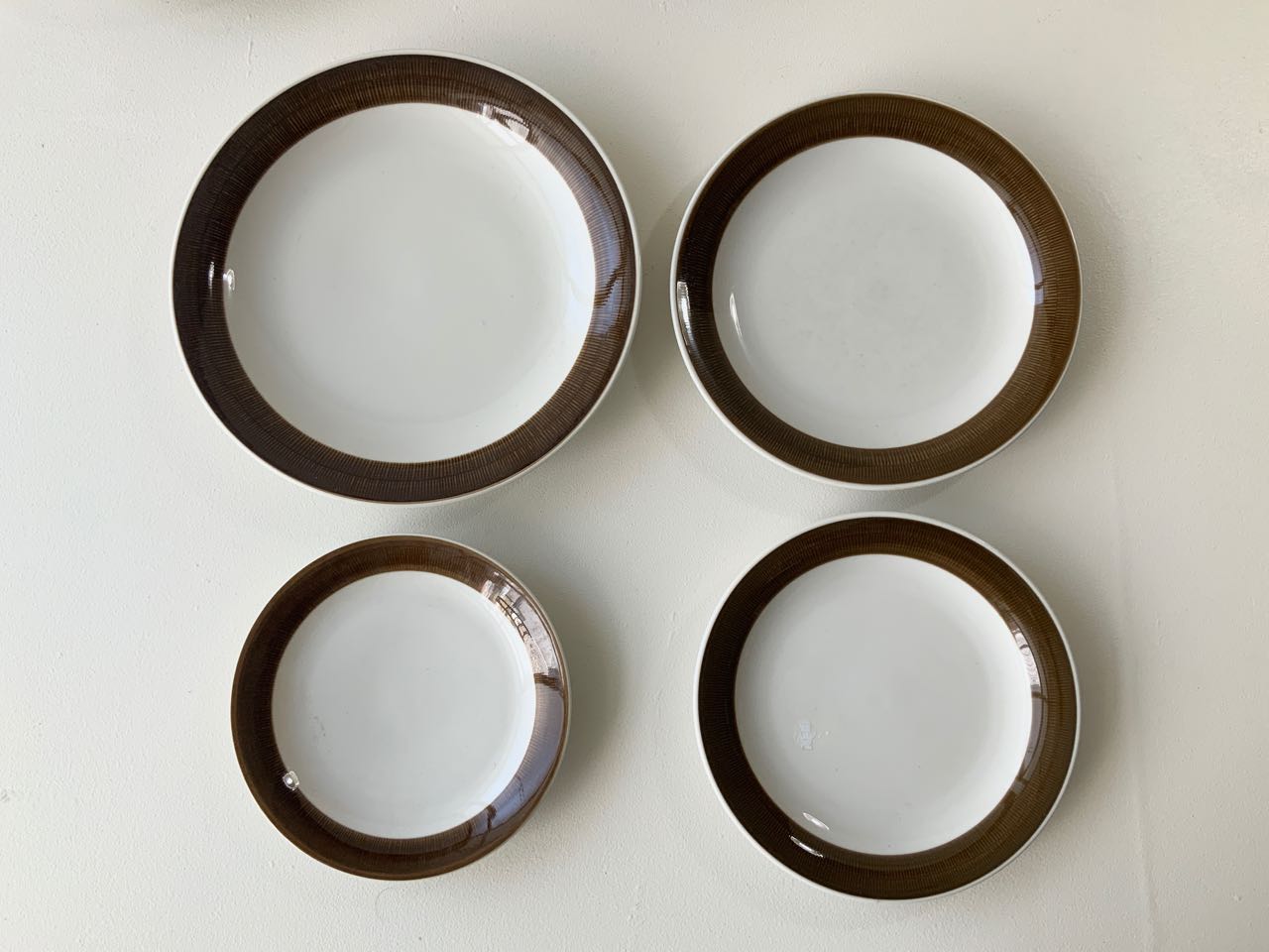 KOKA17cmプレート6枚セット//ヴィンテージ Rörstrand（ロールストランド） Koka（コカ）ブラウン プレート17枚