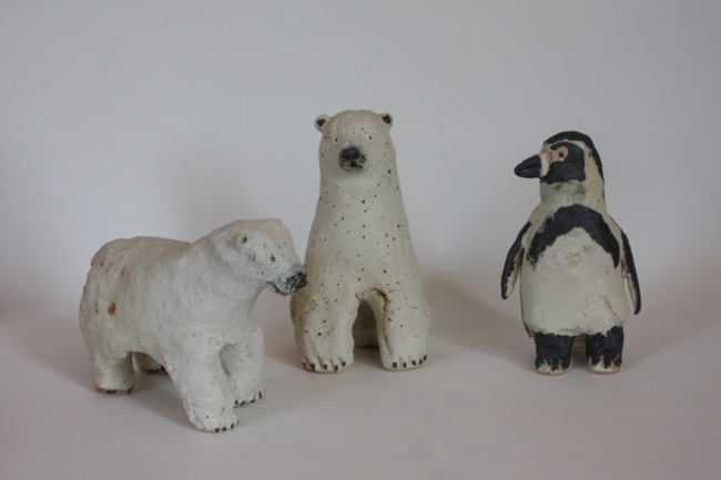 前川幸市 陶動物 シロクマ（四つ足） | 大阪店民藝陶器在庫,作家