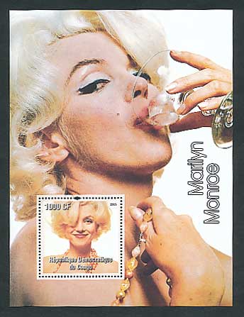 マリリン・モンロー 切手小型シート コンゴ民主共和国発行 | 切手