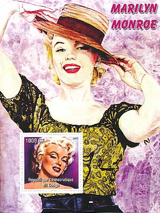 マリリン・モンロー 切手小型シート コンゴ民主共和国発行 | 切手