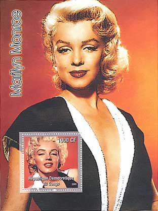 マリリン・モンロー 切手小型シート コンゴ民主共和国発行 | 切手