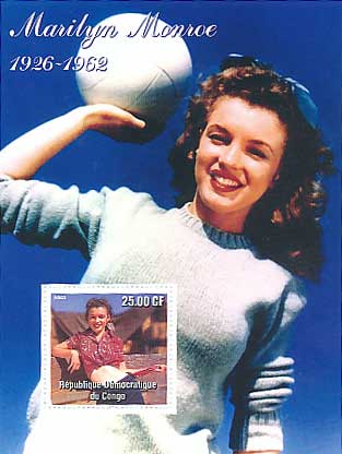 マリリン・モンロー 切手小型シート コンゴ民主共和国発行