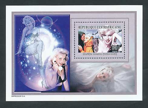 マリリン・モンロー 切手小型シート 中央アフリカ共和国発行 | 切手