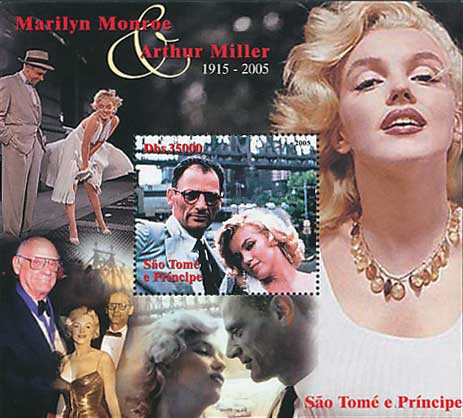 マリリン・モンロー＆アーサー・ミラー 切手小型シート サントメ