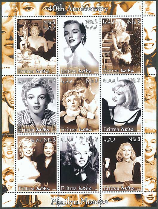 3079 外国切手 世界人気女優 マリリンモンロー 小型シート 2種 3079 外国切手 世界人気女優 マリリンモンロー 小型シート 2種