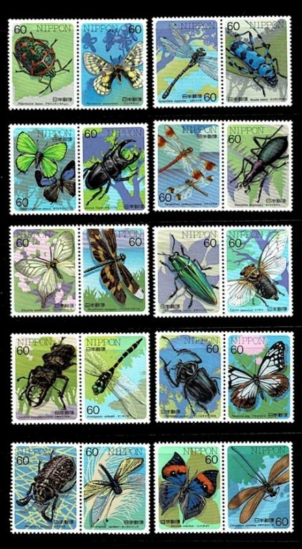 2771 外国切手 カナダ 2007年 昆虫 シリーズ 5種完 小型切手 未使用