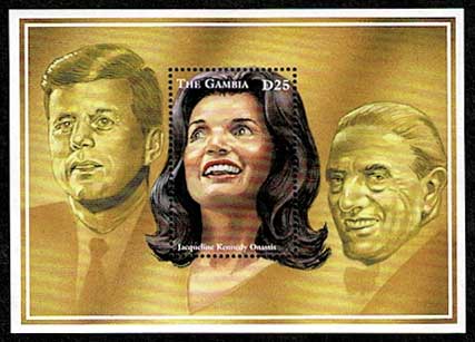 ジャクリーン・ケネディ・オナシス 小型切手シート ガンビア発行
