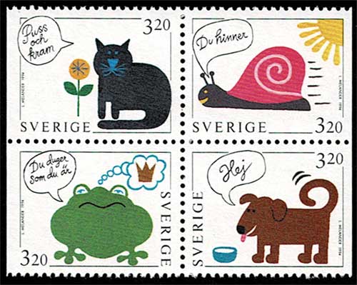 グリーティング切手 4種セット スウェーデン発行 | 切手,ヨーロッパ
