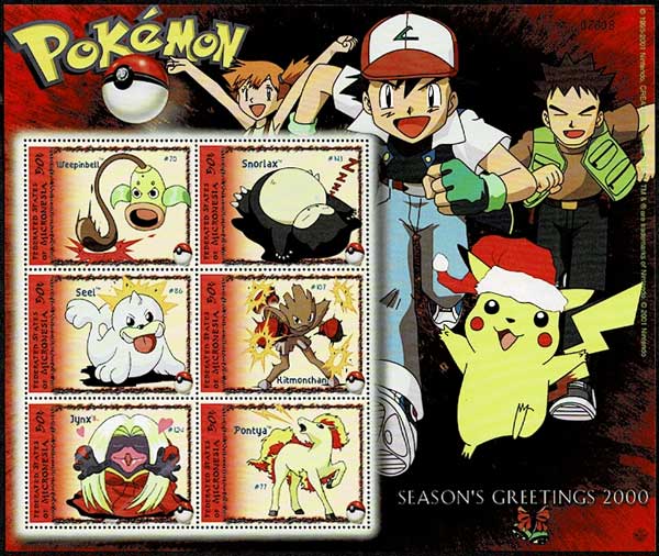 ポケモン6種 切手シート ミクロネシア発行 | 切手,オセアニア | 趣味の