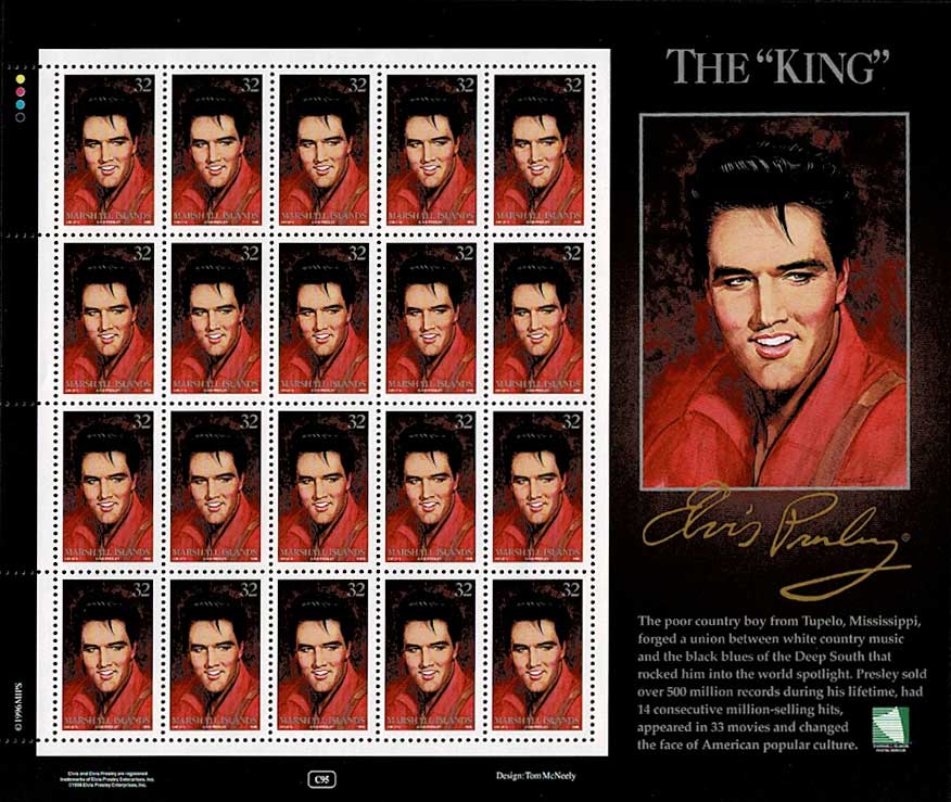 エルヴィス・プレスリー 切手シート マーシャル諸島発行 | 切手