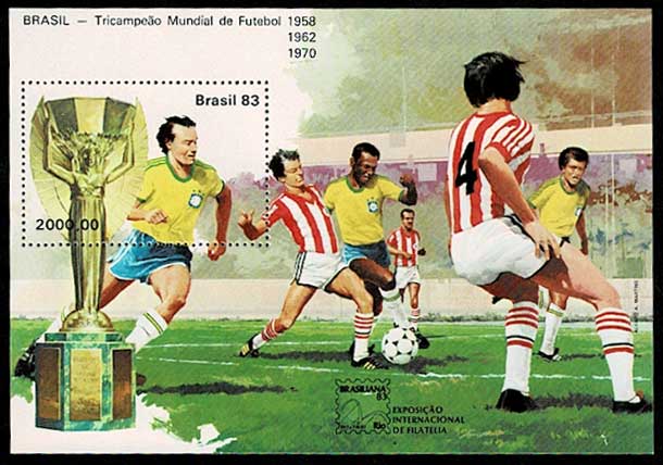 1983年 サッカーワールドカップ 記念切手小型シート ブラジル発行