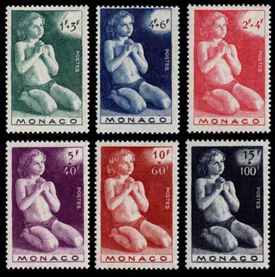 1946年 児童保護 6種セット モナコ発行 | 切手,ヨーロッパ | 趣味の