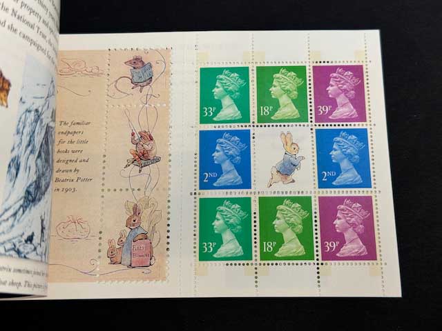ピーターラビット作者ビアトリクス・ポターの物語 切手帳 イギリス発行